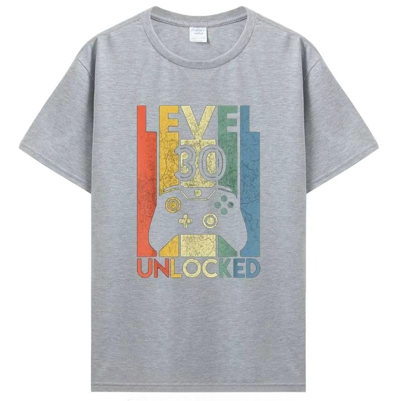 Level 30 Unlocked Shirt Funny Video Gamer Birthday Gift Tshirt Casual Tee Casual Tops Unisex Clothing Cotton Graphic Tshirt