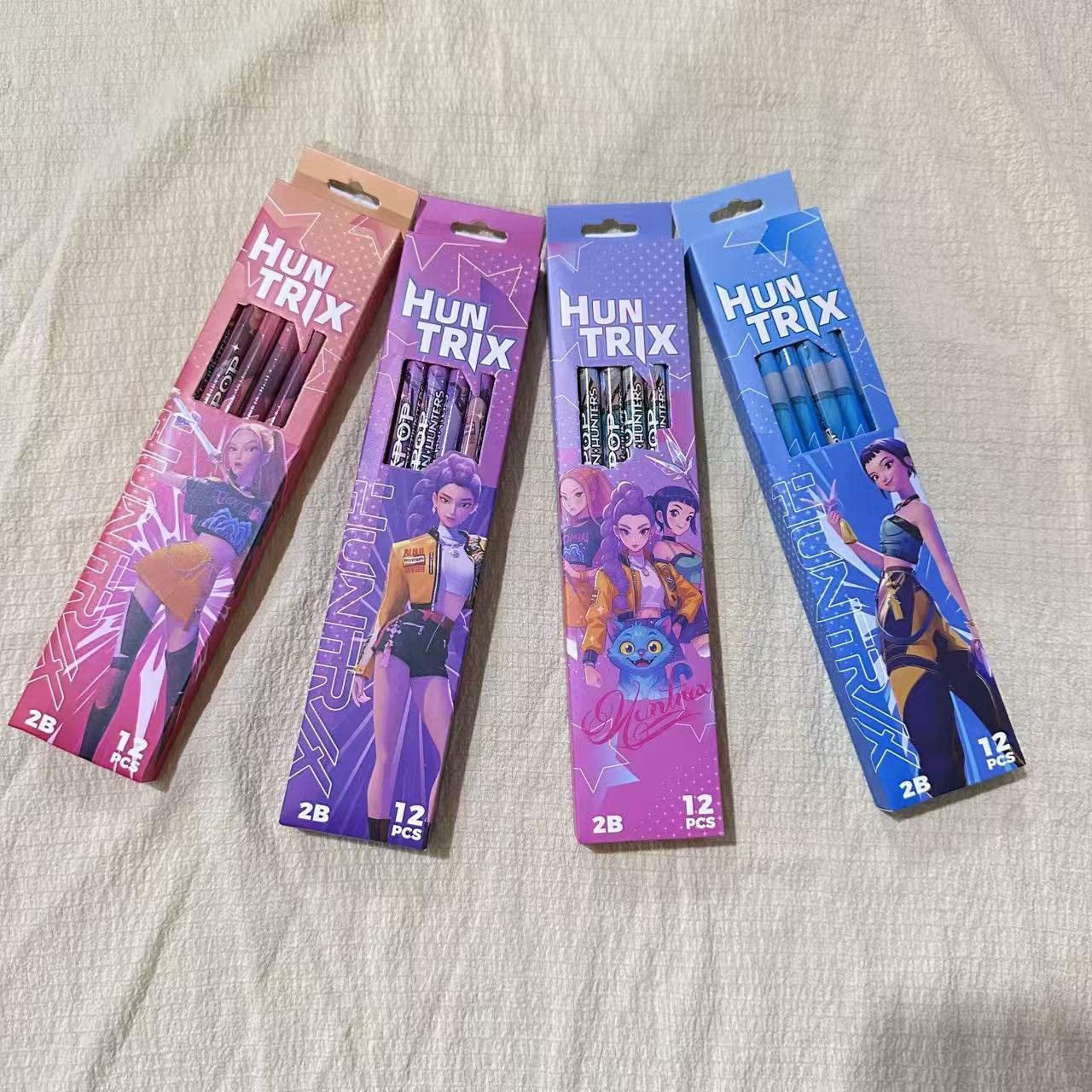 KOREAN POP Witcher themed Animation Design Hb Pencil 12 Pencil Stationery Kit for Writing and Drawing Stationery (As shown-11971)-