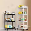 2025 Multifunctional Three-Layer Practical Rolling Cart with Reinforced Handle for Kitchen Bathroom Craft Room Nursery