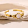 Vintage Watch Design Bangle Creative Titanium Steel Hand Chain Exquisite Open Bracelet  Gift