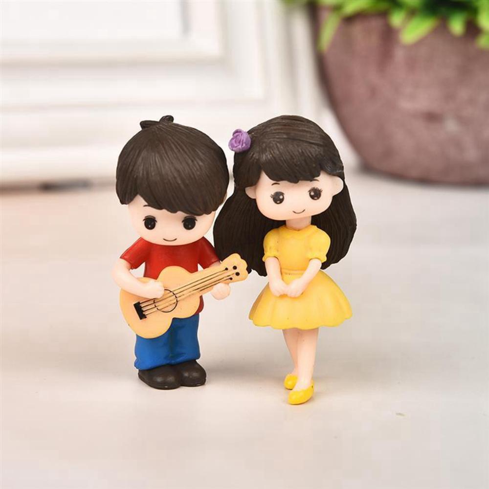 Garden Mini Cute Cake Decoration Creative Miniature Boy Girl Ornaments Couple Figurines Resin Dolls