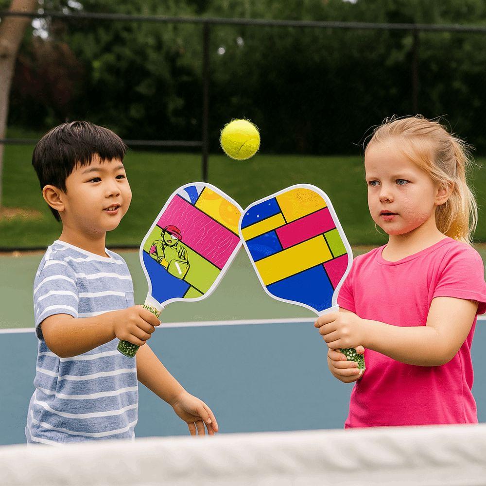Cartoon Kid's Pickleball Set Lightweight Children's Pickleball Rackets  Sports Accessory