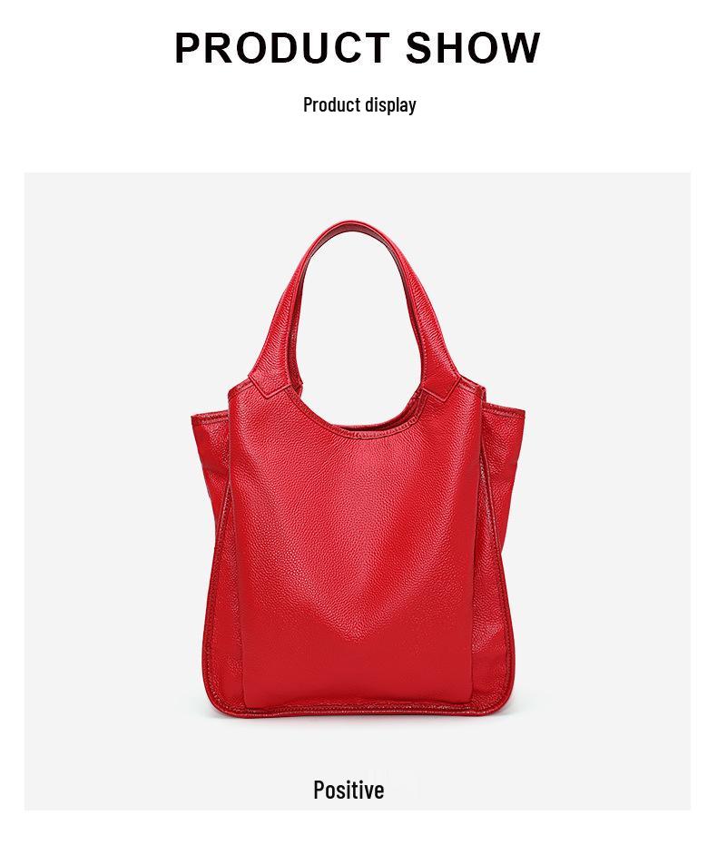 Women's Soft Leather Tote Bag 2025 - Large Capacity Genuine Cowhide Shoulder Handbag