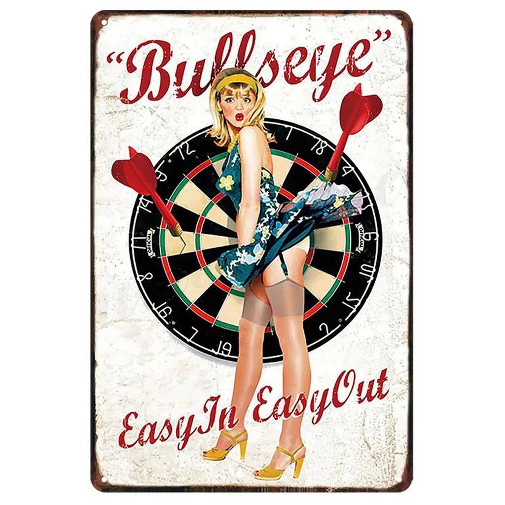 Metall Blechschilder Dartspieler Wanddekoration Plakette Vintage Kunst Poster Eisenmalerei für Man Cave Zuhause Café Spielzimmer Club Bar