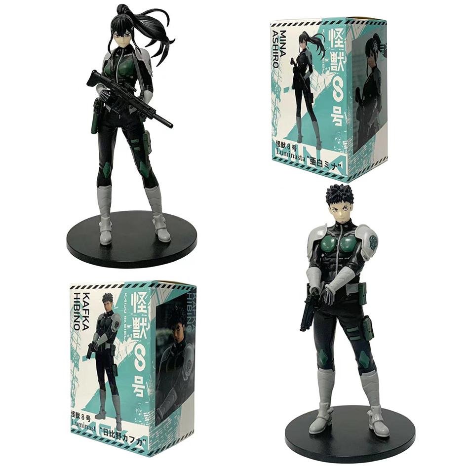 In Stock 1-4PCS Amine Kaiju No. 8 Figure Kafka Hibino Mina Ashiro Skeleton Creative PVC Model Toys Kids Action Statue Doll Gifts