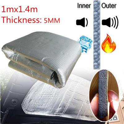 5MM Aluminum Car Fire Heat Insulation Mat Sound Deadener Foam Self-adhesive