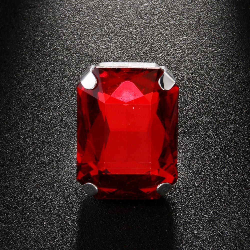 Adjustable Size Vintage Wedding Ring Rhinestone Crystal Large Crystal Ring