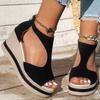 Fashion Summer Cover Heel Platform Sandals Women Fashion T-Strap Wedge Heel Sandal Female New Style Outwear High Heel Sandalias Mujer