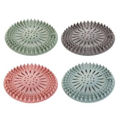 Silicone Drain Hair Catcher, Kitchen Sink Strainer Bathroom Shower Sink Stopper Drain Cover Hair Trap, Filter for Kitchen