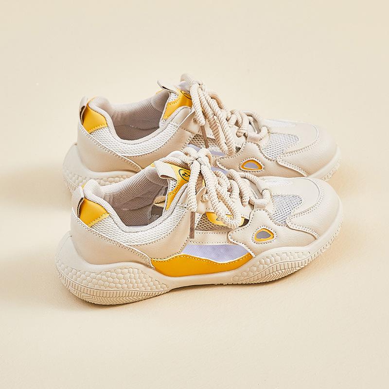 

Trendy new German training mesh white shoes women s summer student sports and leisure shoes breathable 35 жёлтый
