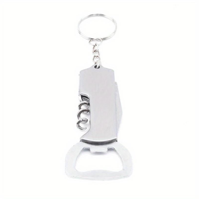 3 In 1 Keychain Beer Bottle Opener Stainless Steel Portable Red Wine Beer Bottle Opener Foil Cutter Kitchen Tool