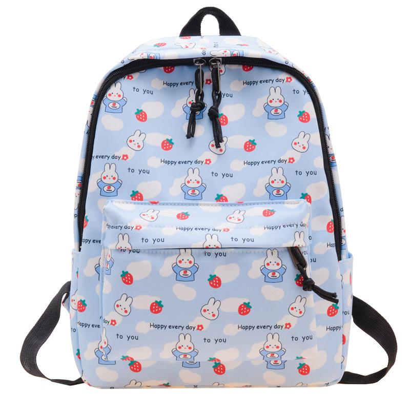 Trendy Kids Nylon Backpack With Cute Cartoon Print Breathable Stylish Design