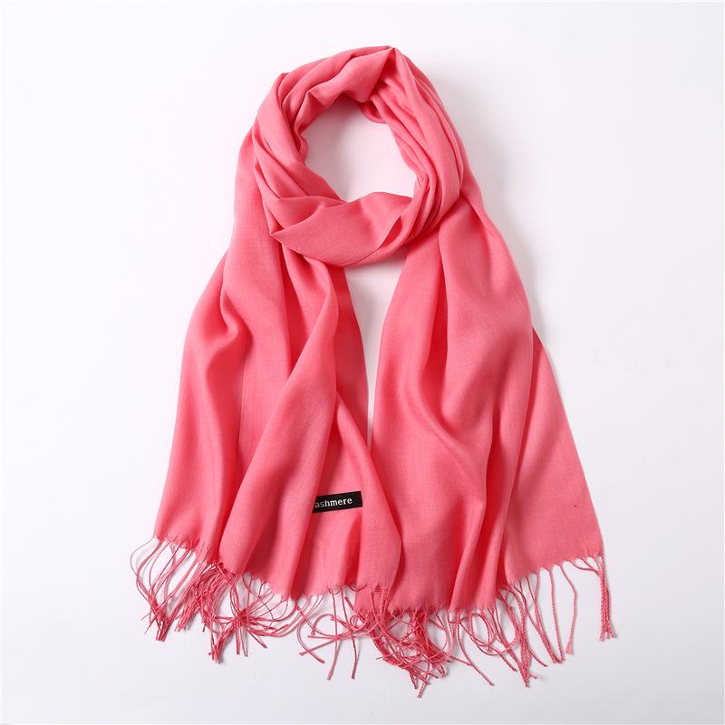 Women's Solid Color Faux Cashmere Scarf, Lightweight Shawl for Spring/Summer & Warm Autumn/Winter Malaysian Headscarf.