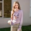 Xiangying Women's Puppy Print Long Sleeve T-Shirt