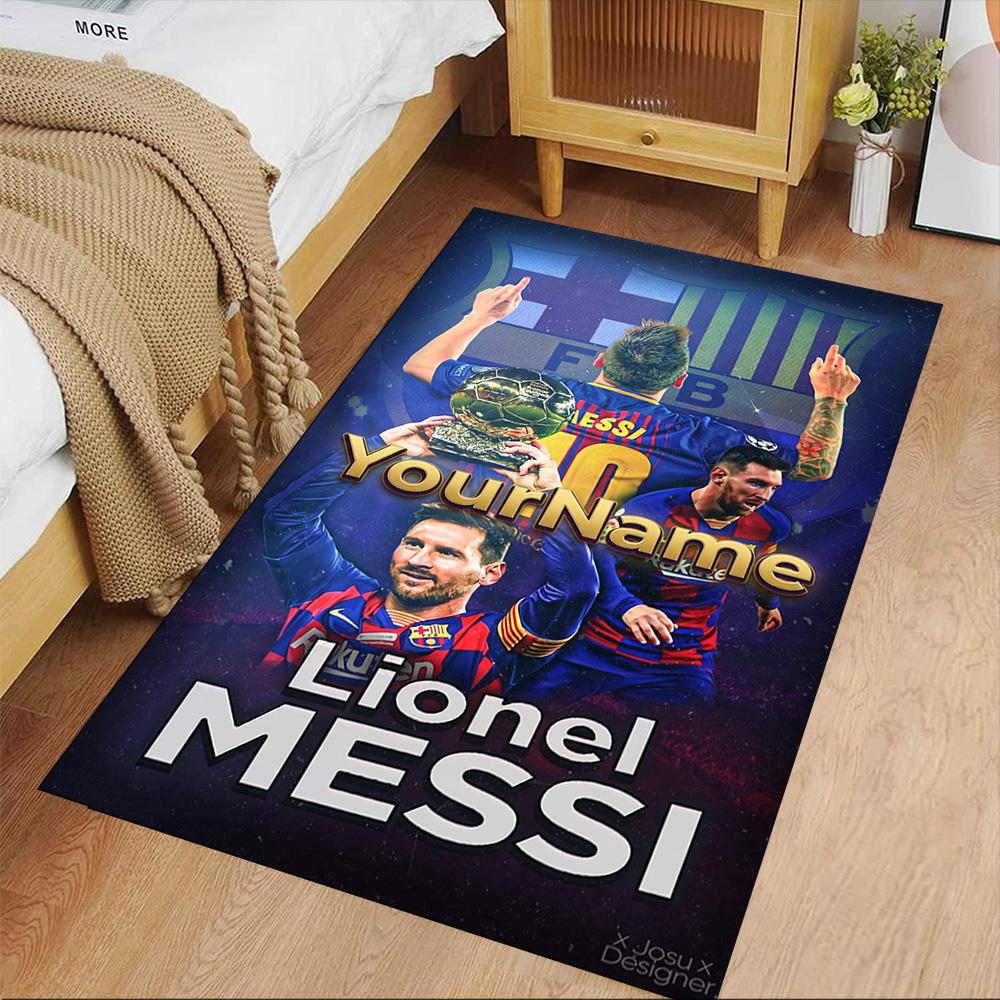 Messi Personalized Name Carpet Design for Dormitory Dining Room Entryway Game Room Anti-slip Rug Decorate Offices