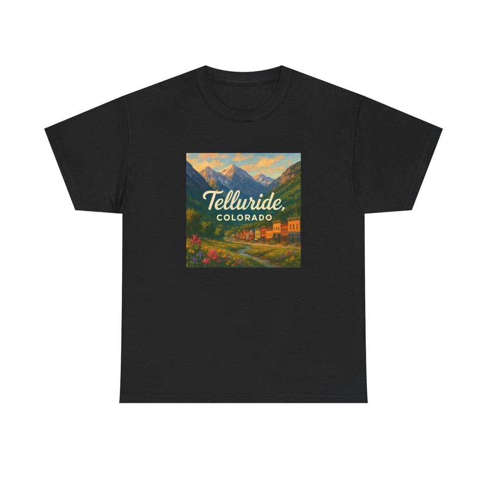 Unisex Adult T Shirt Telluride Colorado Mountain Valley Art 3XL