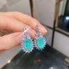 Jewelry Retro Simulation Paraiba Jewelry Set Stud Earrings Main Stone 8 * 12 Pendant 10 * 14