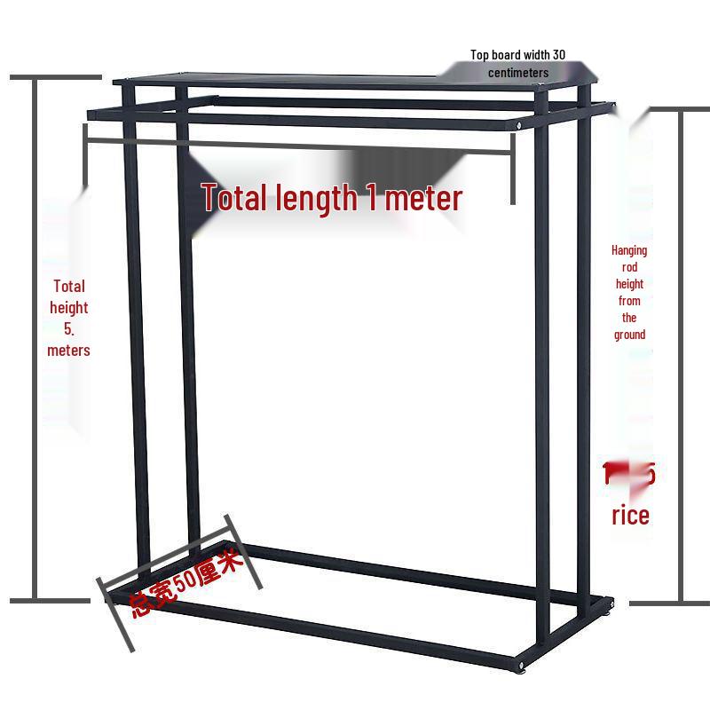 Double Row Floor-Standing Clothing Display Rack for Men & Women