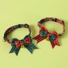 Pet Cat Christmas Bow Collar with Bell 17-33cm Adjustable Red Green Grid Cat Collar Tie Pet Christmas Costume Necklace