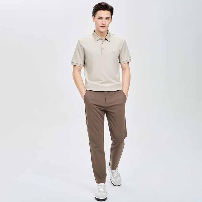 SEPTWOLVES Men's Jacquard Cool-Touch Short Sleeve Polo Shirt