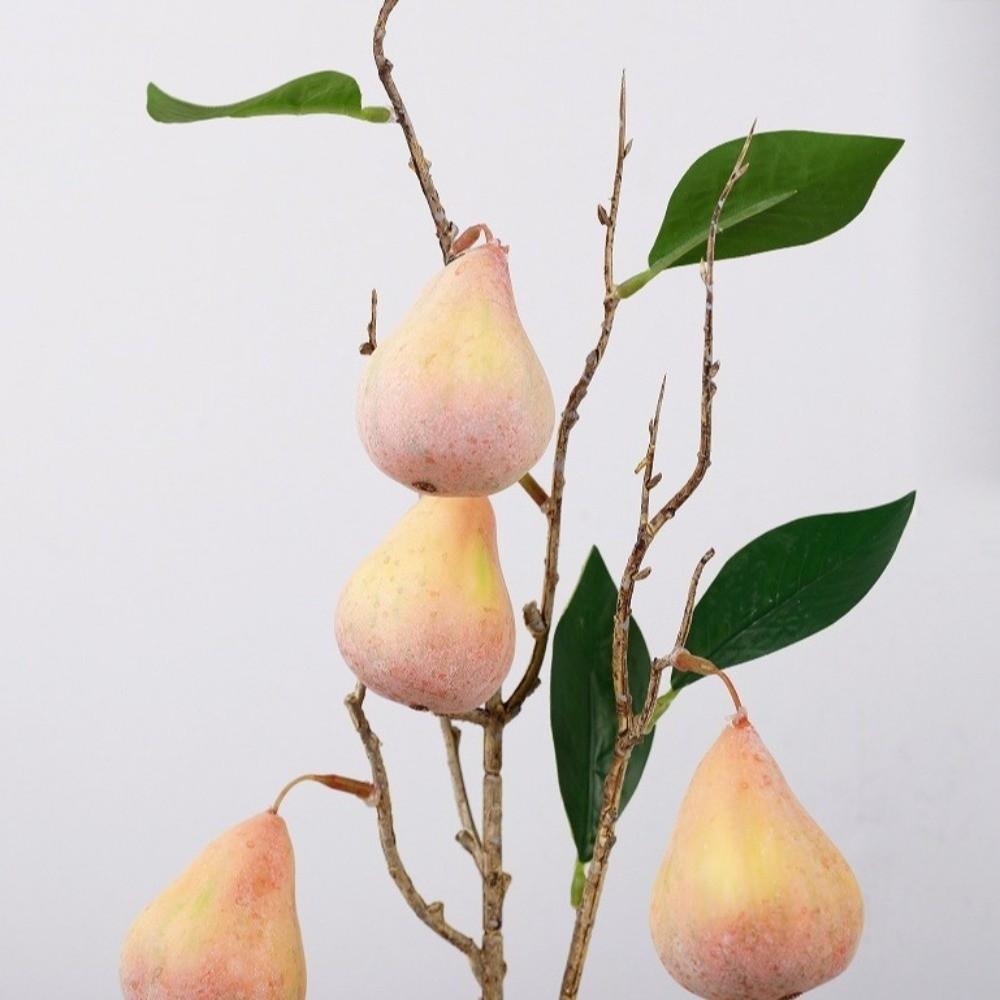 5 Heads Artificial Fig Branch with Leaves Plastic Fig Tree Branch Real Touch Exquisite Simulated Fruits Home Garden Decor