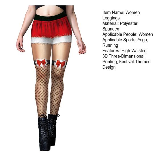 Women Leggings Fake Shorts Suspenders High-Waisted Close-Fitting Tailoring Tights with 3D Fishnet
