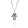 Turkish Hamsa Hand Fatima Crystal Necklace For Women Men Evil Eye Necklaces Gold Clavicle Long Chain Lucky Jewelry