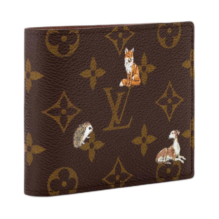 Louis Vuitton Monogram Forest Print Coated Canvas Wallet Men Wallets Brown M27057