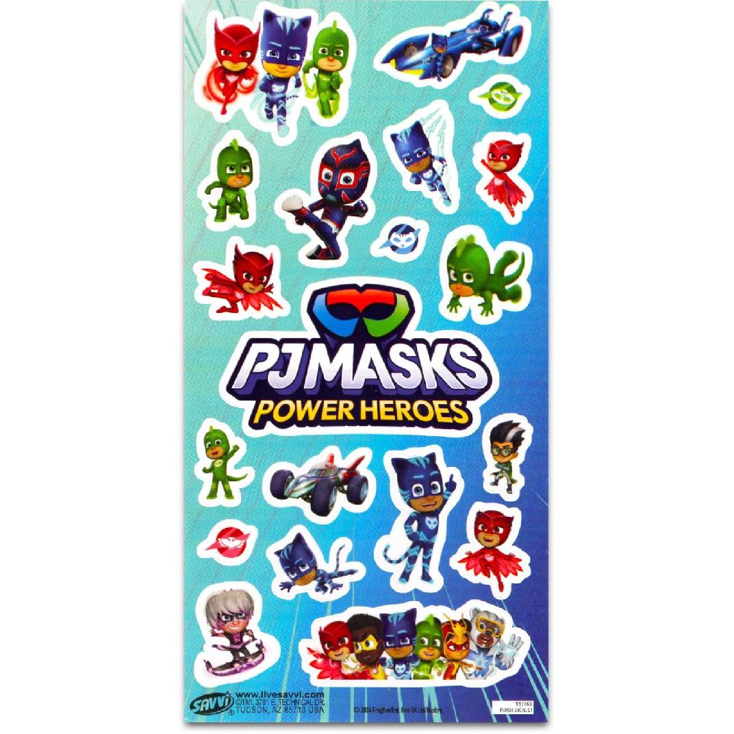 Набор подарков для вечеринки PJ Masks от Disney для мальчиков и девочек ~ Набор из 12 листов наклеек PJ Masks для детских дней рождения, наполнение для пакетов с угощениями | Принадлежности для вечеринки PJ Masks