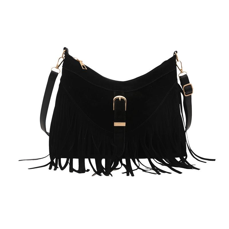 Bag - Women's Elegant and Niche Underarm Bag, Trendy Commuter Bag, Fringed Single-shoulder Crossbody Bag
