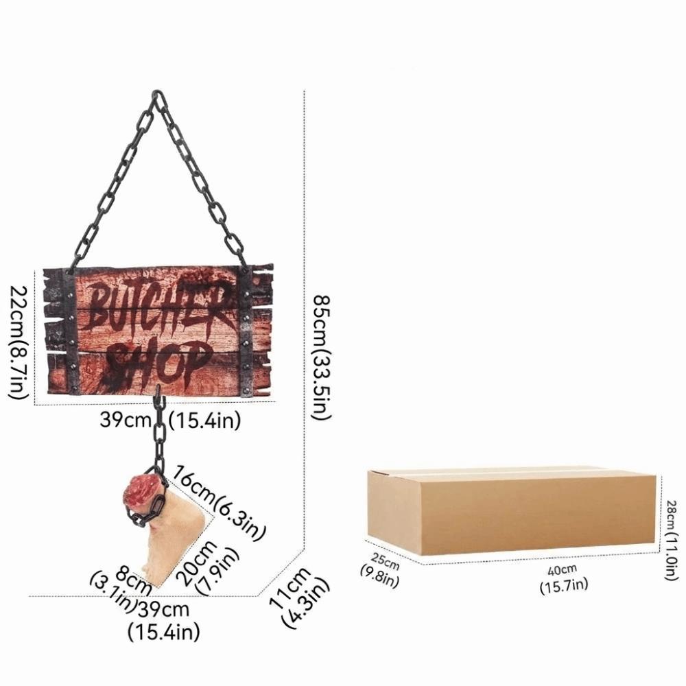Simulated Red Stain Halloween Hanging Sign Lightweight Material Matte Color Printing Horror Layout Accessory Flexible Material