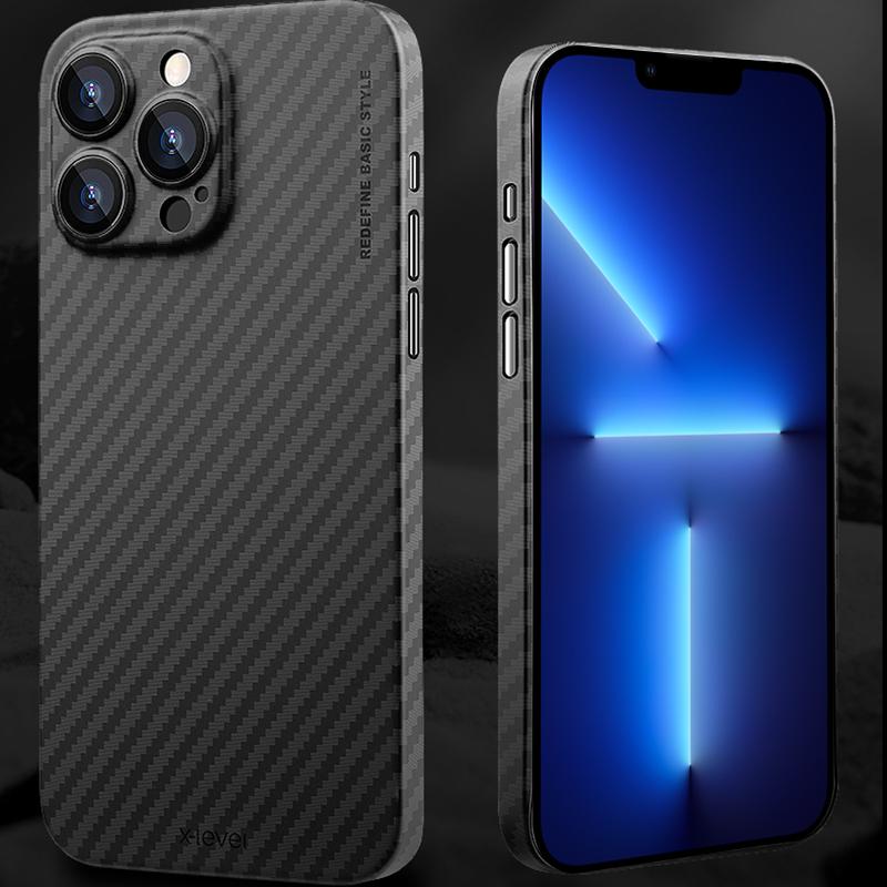

X-LEVEL For iPhone 13 Pro Case Hard PC Phone Cover with Carbon Fiber Texture Design A