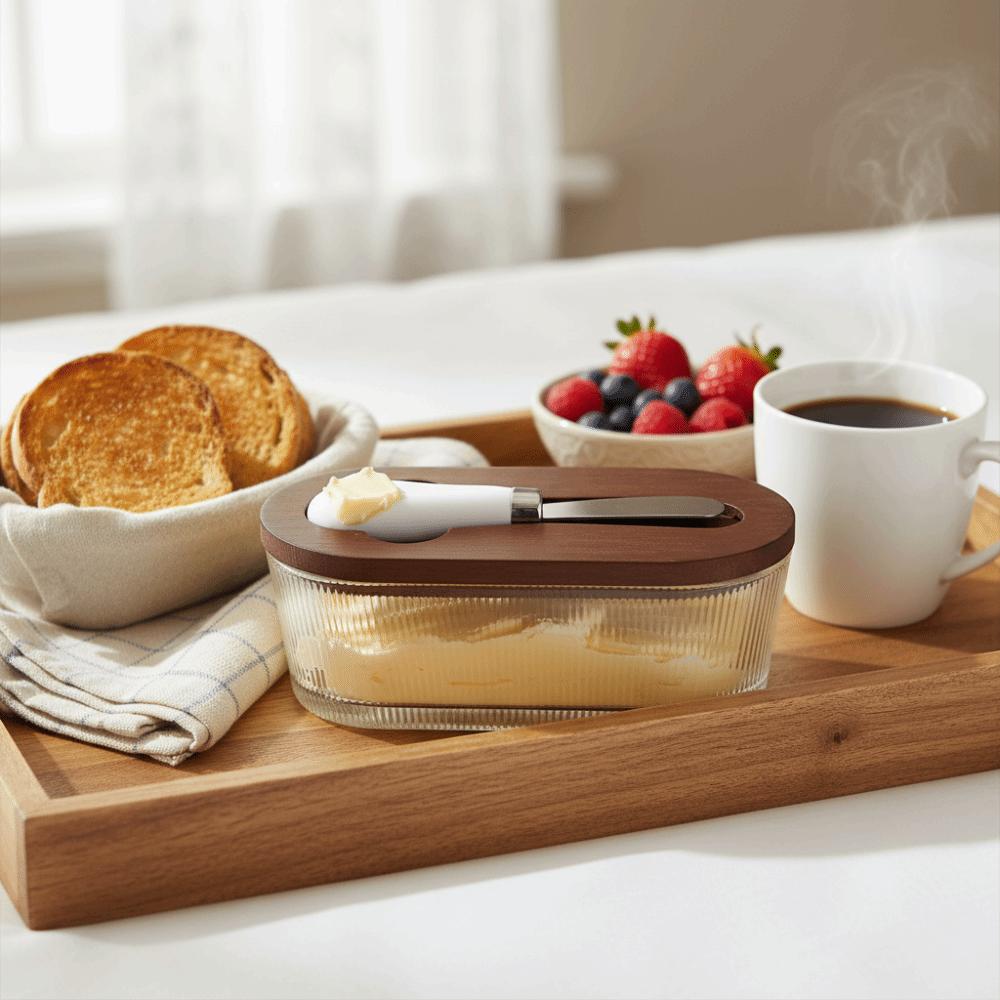 Transparent Glass Butter Box Visible Butter Plate Cheese Storage Jar Butter Tray  Lunch