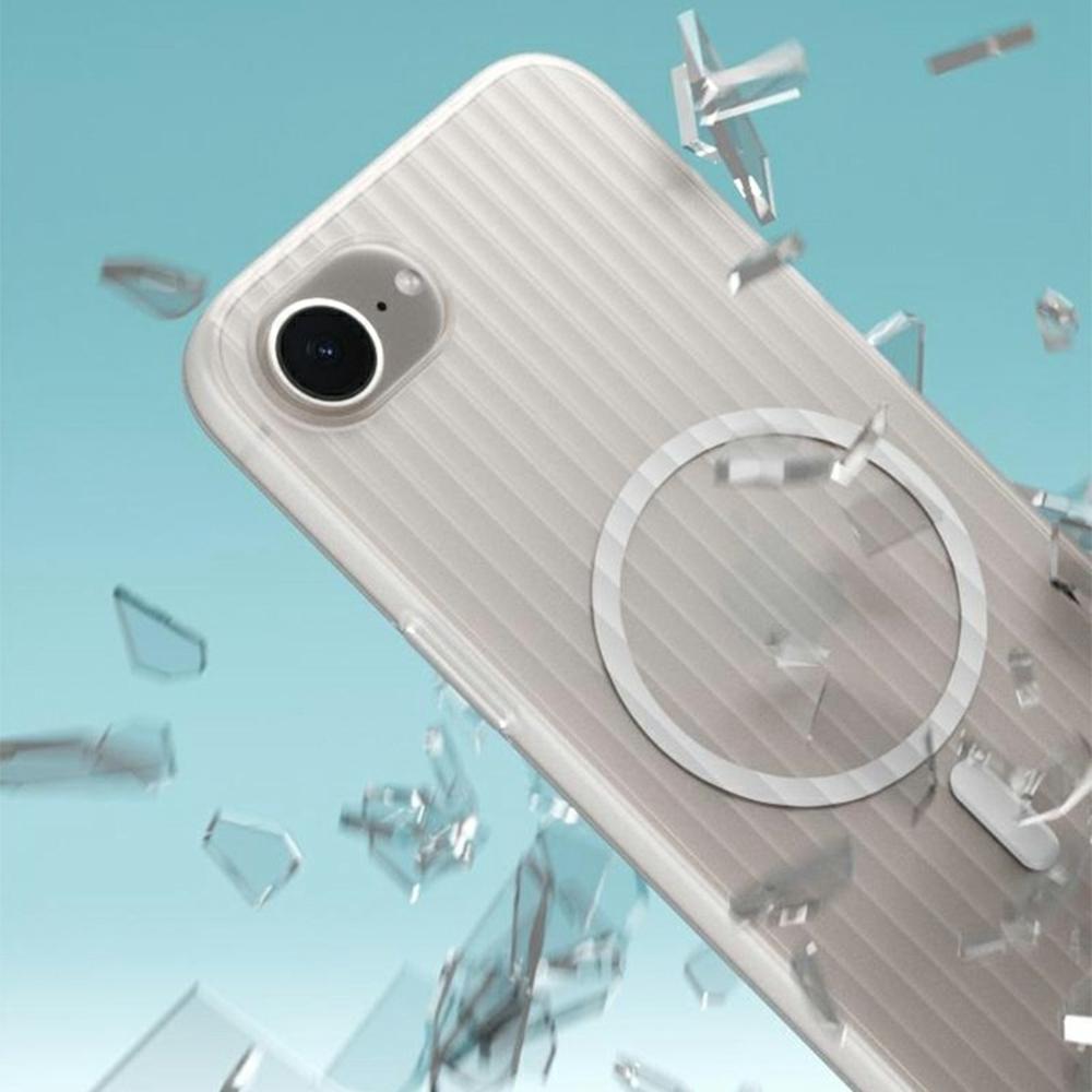 For iPhone 16e Case Compatible with MagSafe Corrugated Texture Hard PC Phone Cover