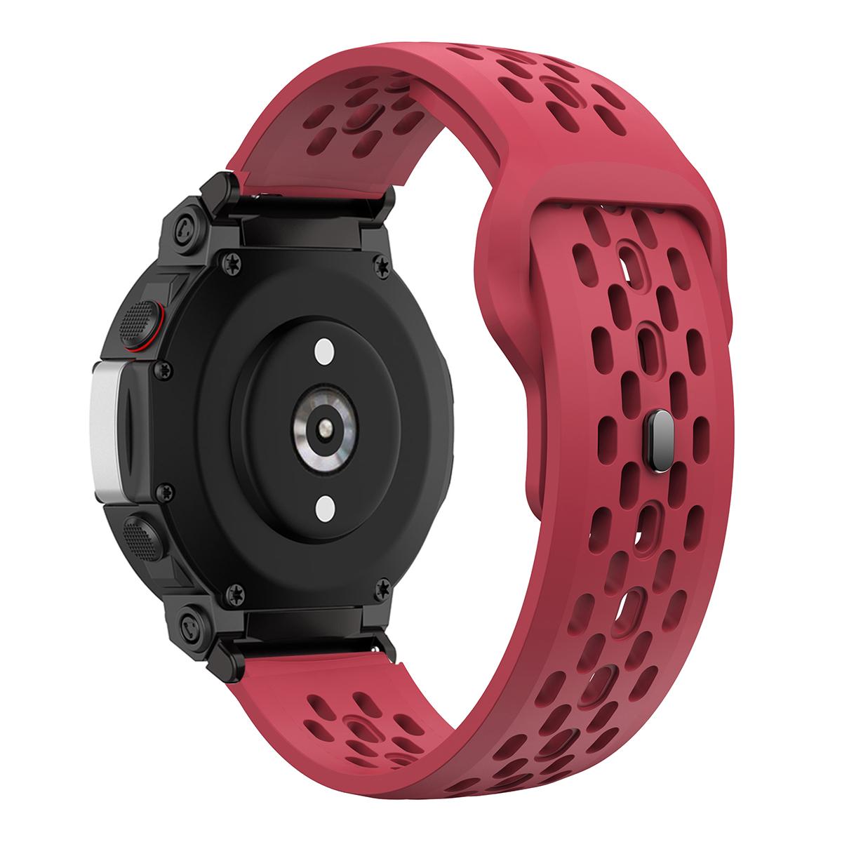 

Soft Breathable Silicone Strap For Amazfit T-REX 3 2 Sports Bracelet Watchband For Xiaomi Huami Amazfit Watch T-REX Wrist Band Amazfit T-REX Pro червоний