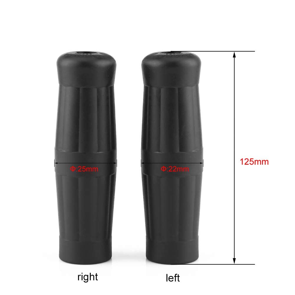 1"-7/8" Motorcycle Handlebar Grips Handlebars Non-Slip Rubber Vintage Cola Bottle Design 1 Pair (Left