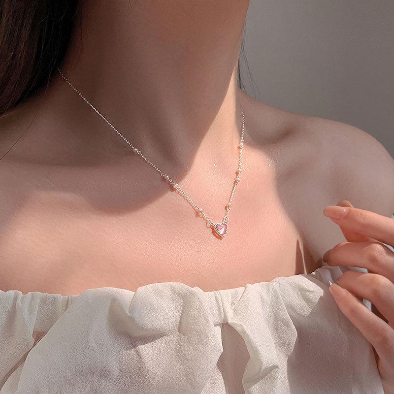 Love Pearl Necklace New Year's Women's New Light Luxury Small Crowd Collar Chain Neckchain Summer New Year