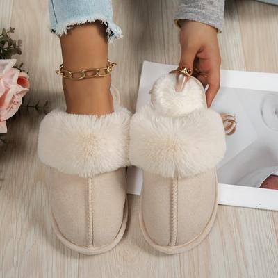 Women's Wide Width Non-Slip Slippers, Cute Plush House Shoes, Winter Indoor Maternity Booties Wholesale