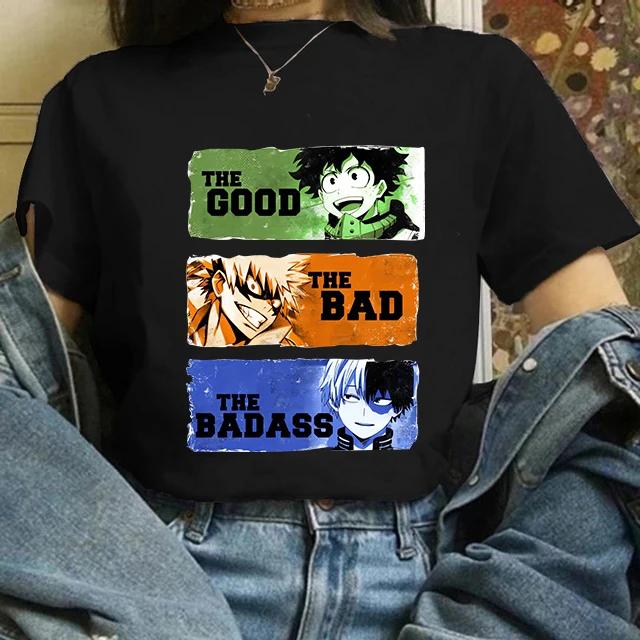 Manga Cute My Hero Academia Anime T Shirt Women Boku No Hero Academia T-shirt Bakugou Himiko Toga Tees Anime Deku Tshirt