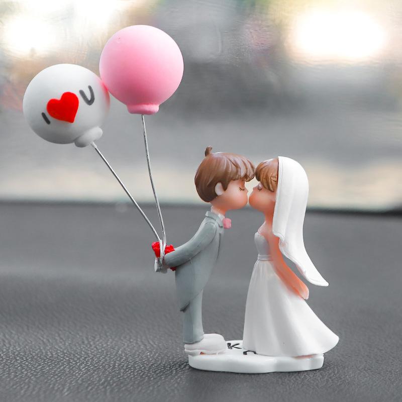 Cute And Creative Couple Decoration For Car Interior New Trendy Cartoon Style Mirror Pendant For Girls