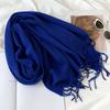 Solid Color Scarf Imitation Cashmere Scarf Winter Thickened Warm Multi-Color Scarf Women'S Long Fringed Shawl