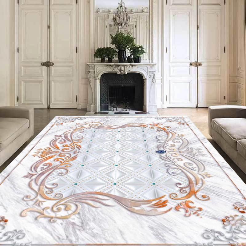 Gorgeous Pink Rose Carpets Living Room Household Decoration Sofa Table Area Washable Anti-slip Soft Floor Mat Bedroom Decor Rugs