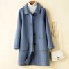 Μάλλινο Παλτό Μακρυμάνικο Ψυχρό Αντιανεμικό Casual Μονό Στήθο Καθαρό Χρώμα Χειμερινό Μάλλινο Παλτό Διπλής Όψης Καθημερινά Ρούχα
