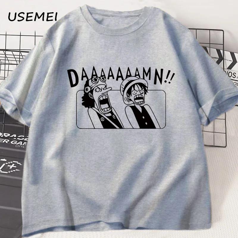 Anime Graphic Tshirt Unisex Casual Tee Straw Hats Pirates Unisexga T Shirt Cotton Loose Short Sleeve Tshirt Streetwear Clothes