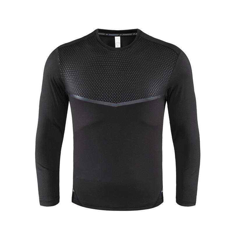 

Весенне-осенняя быстросохнущая одежда для альпинизма на открытом воздухе для мужчин с высокой эластичностью, спортивная футболка с круглым вырезом и длинными рукавами для фитнеса XXXL