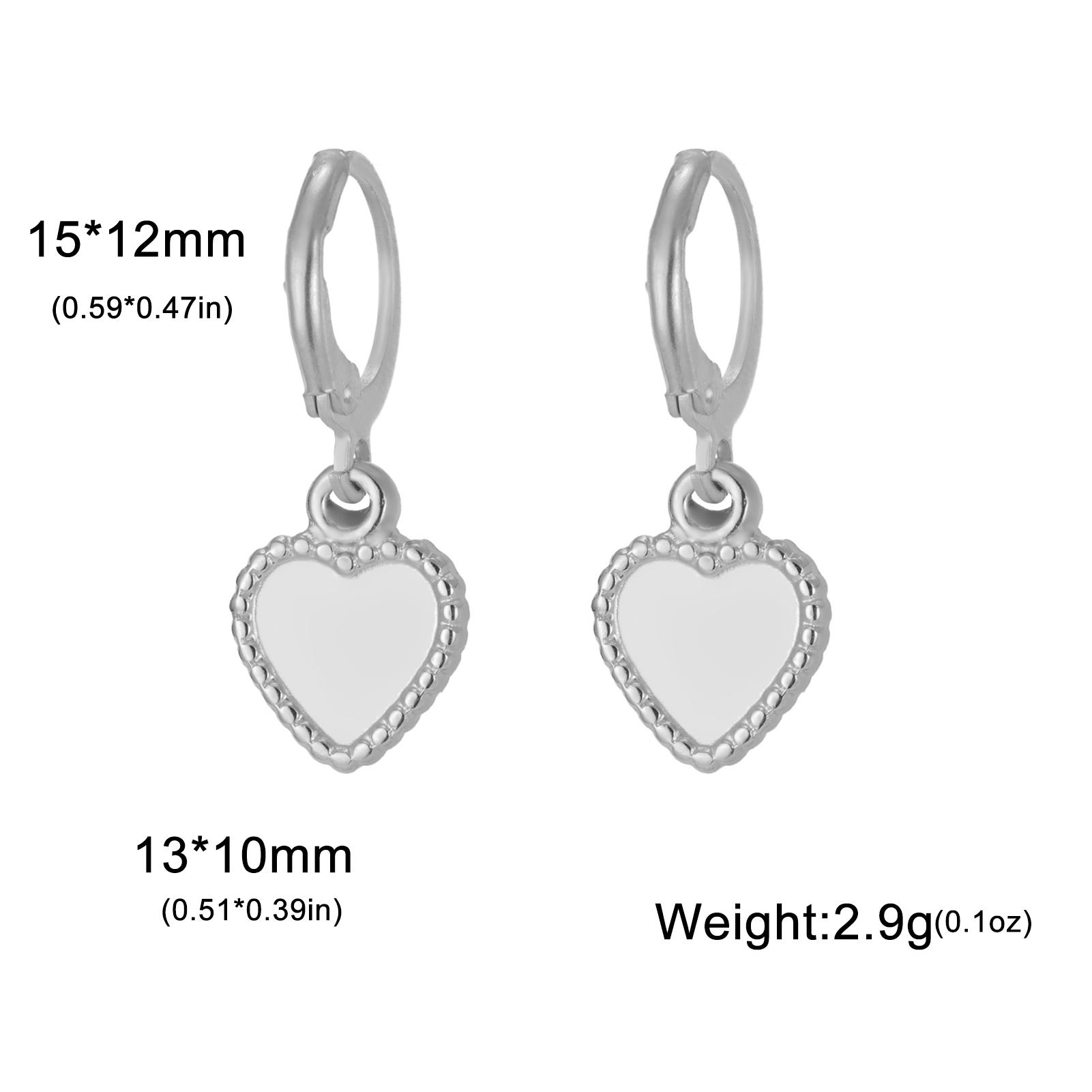 

Teamer Classic Sweet Heart Dangle Earrings Sun Star Sector Stainless Steel Earrings for Women Girls Romantic Daily Jewelry Gift