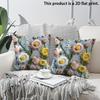 2pcs 3D Embossed Style Floral Print Throw Pillow Covers Decorative Soft Pillowcases for Sofa Bedroom Living Room Cushion Cover