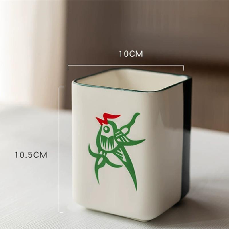 Chinese Creative Mahjong Cup Ceramic Mug Office Tea Cup Water Cup Afternoon Tea Coffee Cup Home Fruit Juice Drink Drink Set Gift