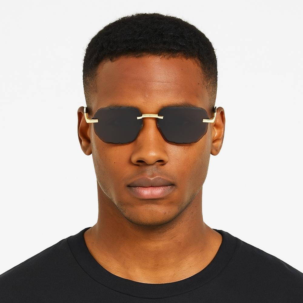 Frameless Rimless Sunglasses Square Driving Eyewear Retro Men Sunglasses  Female
