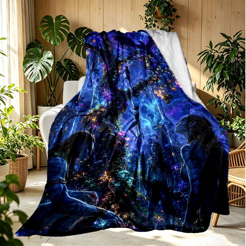 Avatar Pattern Blanket for Home Decoration, Bed, Sofa, Car Travel, Camping, Suitable for All Seasons, Birthday Christmas Gift